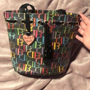 Dooney & Bourke  - Black and Multi Colored Branded Handbag